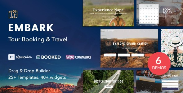 embark tour booking travel wordpress theme plugin - Download WordPress Themes in One Place​