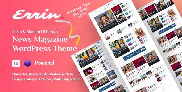 errin personal blog revolutionary wordpress theme plugin - Download WordPress Themes in One Place​