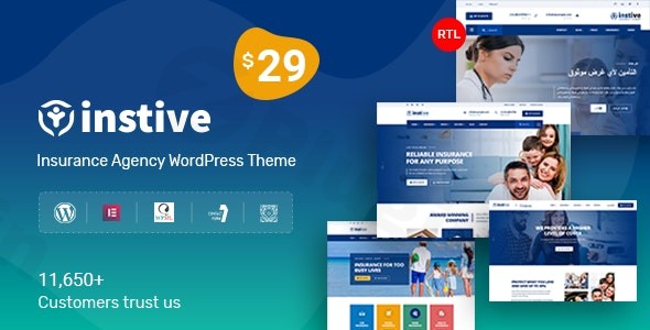 instive insurance wordpress theme plugin - Download WordPress Themes in One Place​