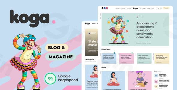 koga blog magazine wordpress theme plugin - Download WordPress Themes in One Place​