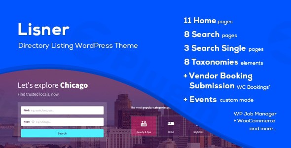 lisner modern directory listing wordpress theme plugin - Download WordPress Themes in One Place​