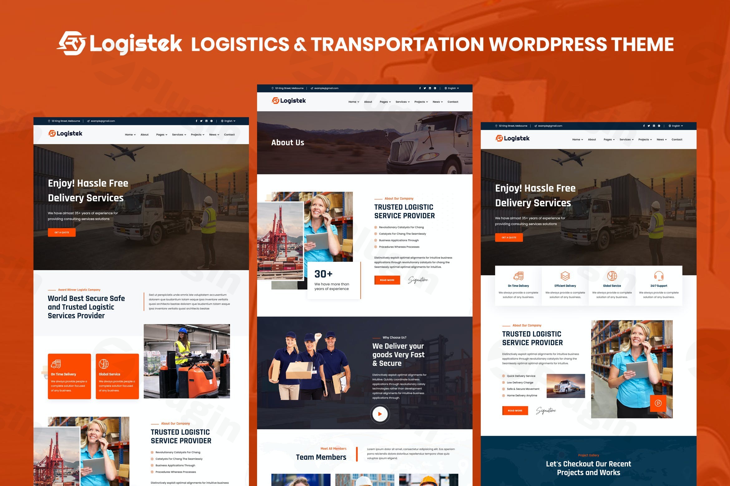 logistek logistics transportation wordpress plugin - Download WordPress Themes in One Place​