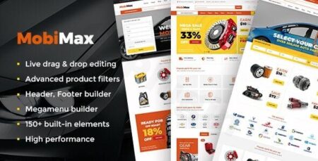 mobimax auto parts wordpress theme woocommerce shop plugin - Mobimax - Auto Parts Wordpress Theme + Woocommerce Shop
