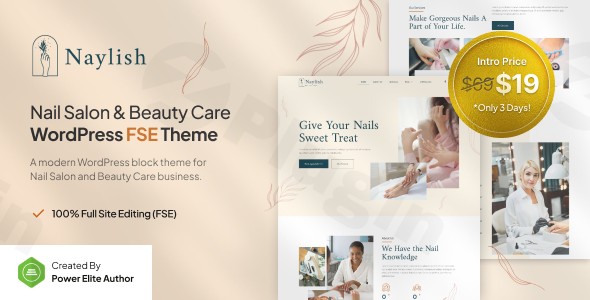 naylish nail salon beauty care fse wordpress theme plugin - Download WordPress Themes in One Place​