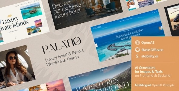 palatio luxury hotel resort wordpress theme plugin - Download WordPress Themes in One Place​