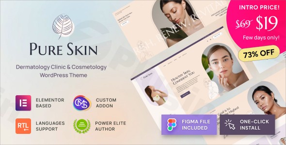 pure skin dermatology clinic cosmetology wordpress theme plugin - Download WordPress Themes in One Place​