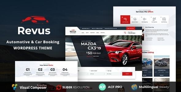 revus automotive car rental wordpress theme plugin - Download WordPress Themes in One Place​