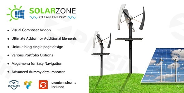 solar energy wind power company wordpress theme plugin - Download WordPress Themes in One Place​