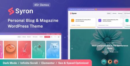 syron personal blog magazine wordpress theme plugin - Syron | Personal Blog & Magazine Wordpress Theme