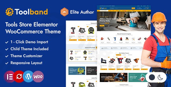 toolband tools store wordpress woocommerce theme plugin - Download WordPress Themes in One Place​