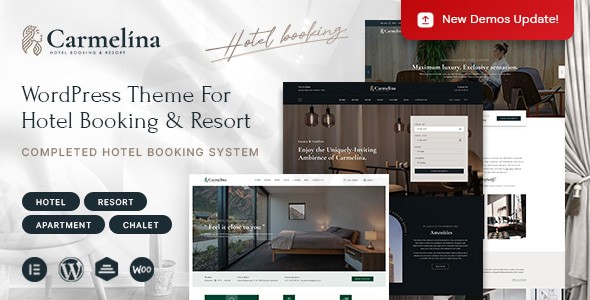 carmelina hotel booking wordpress theme plugin - Download WordPress Themes in One Place​