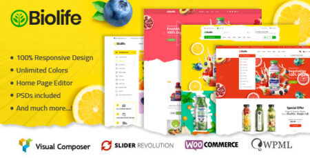 biolife organic food wordpress theme rtl supported plugin - Biolife - Organic Food Wordpress Theme ( Rtl Supported )