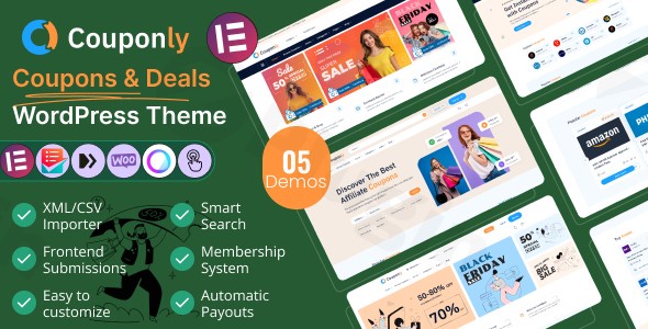 couponly coupons deals discounts affiliate wordpress theme plugin - Download WordPress Themes in One Place​