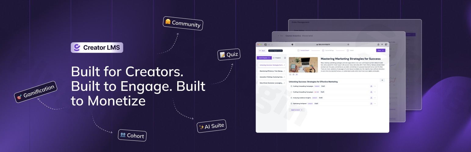 creator lms pro turn your knowledge into income with creator lms plugin - Download the Best WordPress Plugins in One Place​