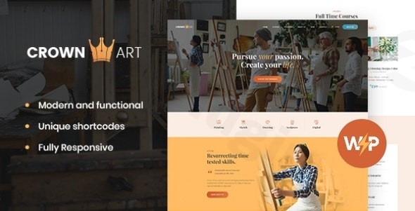 crown art drawing and music school wordpress theme plugin - Download WordPress Themes in One Place​
