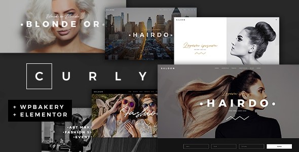 curly a stylish theme for hairdressers and hair salons plugin - Download WordPress Themes in One Place​