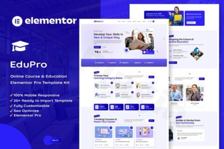 Edupro – Online Course & Education Elementor Pro Template Kit edupro online course education elementor pro template kit plugin - Edupro - Online Course & Education Elementor Pro Template Kit