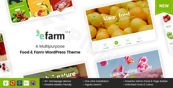 efarm a multipurpose food farm wordpress theme plugin - Download WordPress Themes in One Place​