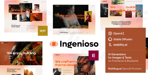 ingenioso creative agency wordpress theme plugin - Download WordPress Themes in One Place​