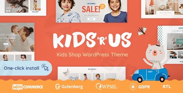 kids r us toy store and kids clothes shop theme plugin - Download WordPress Themes in One Place​