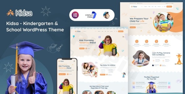 kidsa kindergarten school wordpress theme plugin - Download WordPress Themes in One Place​