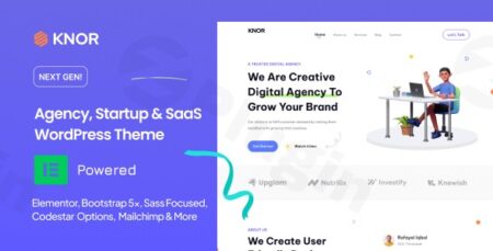knor digital agency wordpress theme plugin - Knor - Digital Agency Wordpress Theme