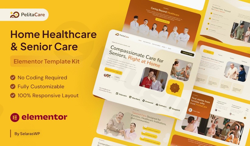 pelitacare home healthcare senior care elementor pro template kit plugin - Download the Best WordPress Plugins in One Place​