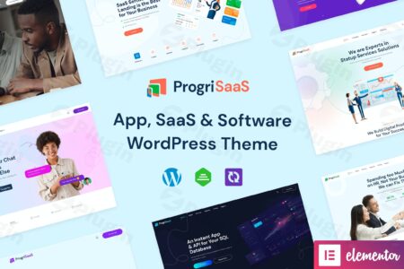 progrisaas creative landing page wordpress theme plugin - Progrisaas - Creative Landing Page Wordpress Theme