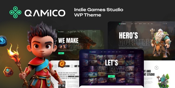 qamico indie games studio wordpress theme plugin - Download WordPress Themes in One Place​