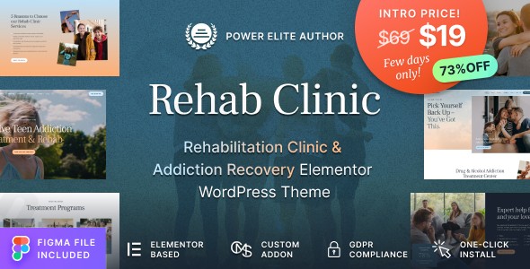 rehab clinic addiction recovery center wordpress theme plugin - Download WordPress Themes in One Place​