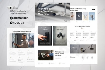 securis cctv home security elementor template kit plugin - Download WordPress Themes in One Place​