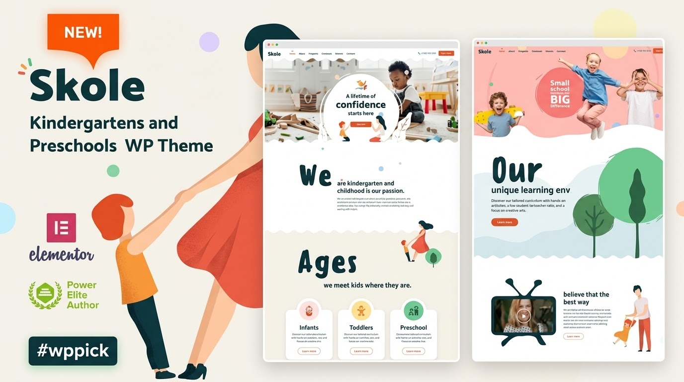 skole school kindergarten wordpress elementor feature - Download WordPress Themes in One Place​
