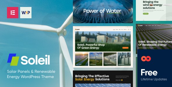 soleil solar panels wordpress theme plugin - Download WordPress Themes in One Place​