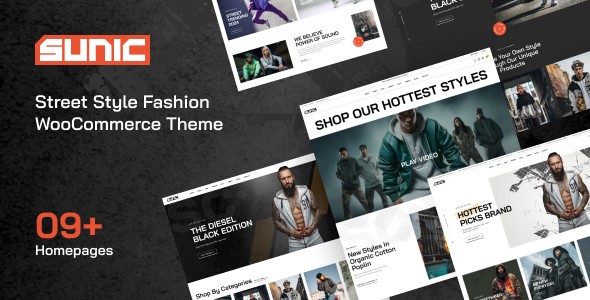 sunic street style fashion woocommerce theme plugin - Download WordPress Themes in One Place​