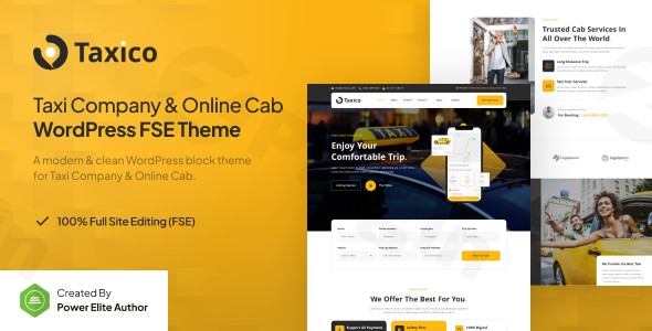 taxico taxi company online cab service gutenverse fse wordpress theme plugin - Download WordPress Themes in One Place​