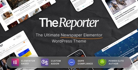 the reporter newspaper editorial wordpress theme plugin - Download WordPress Themes in One Place​