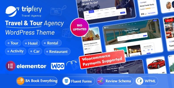 tripfery travel tour booking wordpress theme plugin - Download WordPress Themes in One Place​