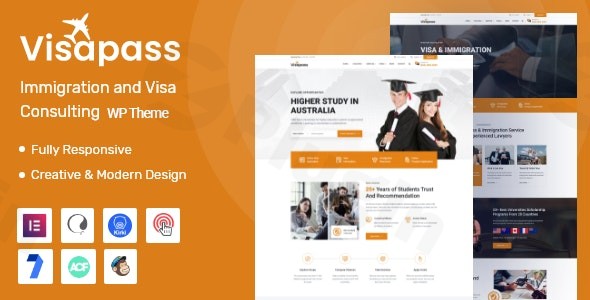 visapass immigration consulting wordpress theme rtl plugin - Download WordPress Themes in One Place​