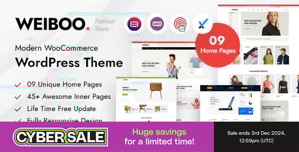 weiboo woocommerce wordpress theme plugin - Download WordPress Themes in One Place​