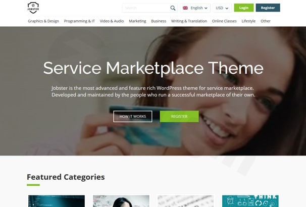 wpjobster service marketplace wordpress theme plugin - Download WordPress Themes in One Place​