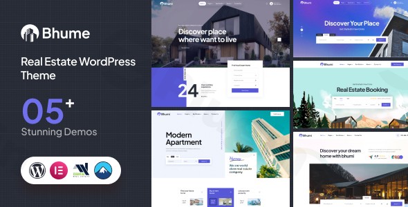 bhume real estate wordpress theme plugin - Download WordPress Themes in One Place​