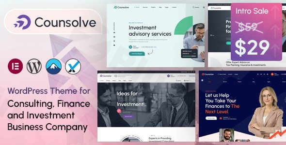 counsolve consulting investments wordpress theme plugin - Download WordPress Themes in One Place​