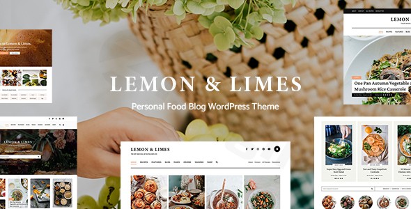 lemon limes personal food blog wordpress theme plugin - Download WordPress Themes in One Place​