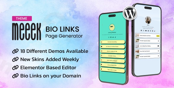 meeek the most powerful link in bio theme plugin - Download WordPress Themes in One Place​
