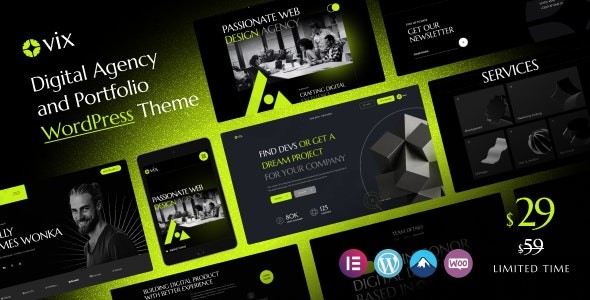 ovix digital agency creative portfolio wordpress theme plugin - Download WordPress Themes in One Place​