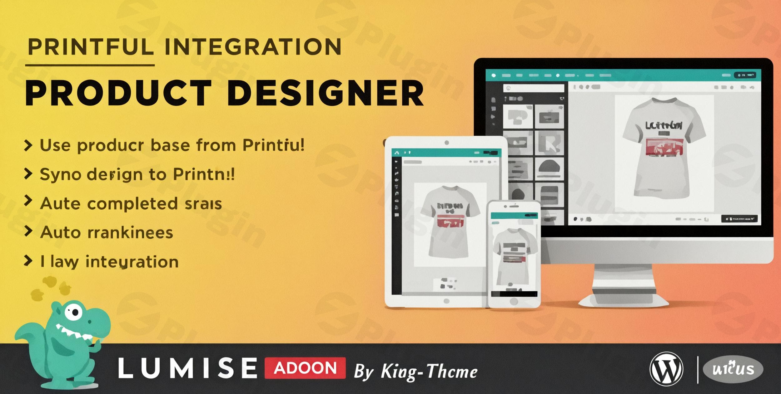 printful integration addon for lumise product designer by king theme plugin - Download the Best WordPress Plugins in One Place​