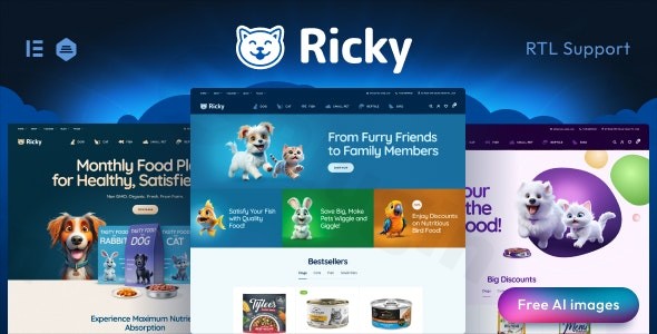 ricky pet shop care woocoomerce theme plugin - Download WordPress Themes in One Place​