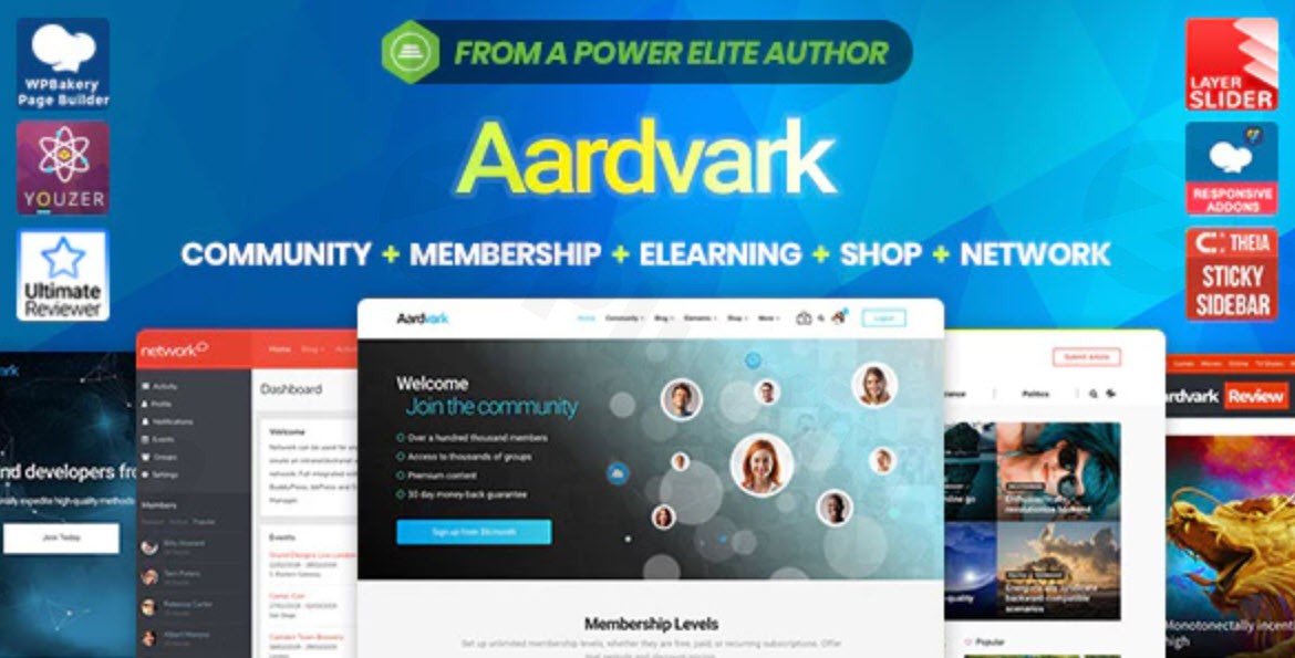 aardvark buddypress membership community theme plugin - Download WordPress Themes in One Place​