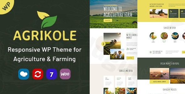 agrikole responsive wordpress theme for agriculture farming plugin - Download WordPress Themes in One Place​