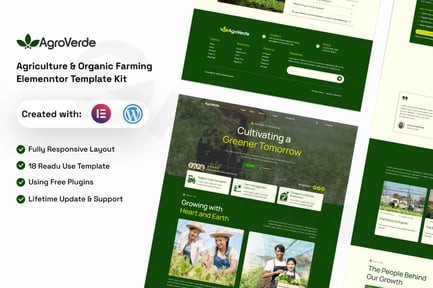 agroverde agriculture organic farming elemenntor template kit plugin - Download the Best WordPress Plugins in One Place​